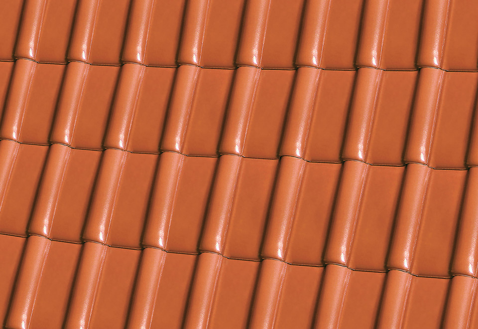 Керамическая черепица рядовая Roben MONZAplus медный красно-коричневый ангоб