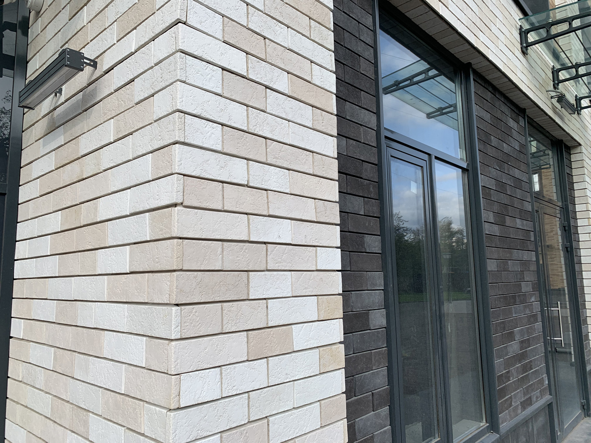 Борн-3 Плитка под кирпич для навесного вент фасада без расшивки шва  250X65X24 мм искусственный камень