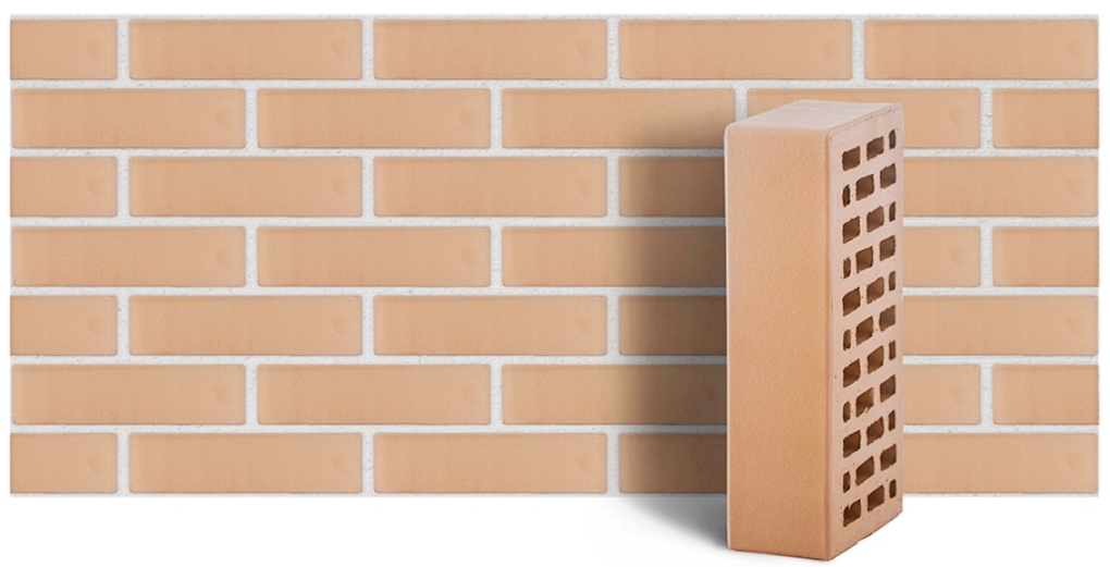 Кирпич лицевой керамический ЛСР пустотелый слоновая кость гладкий М175 250*120*65 мм