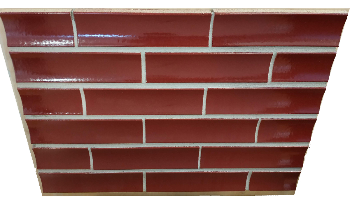 PRO-18-4 Глазурованная клинкерная фасадная плитка под кирпич фигурная ral 3011 240x71x10 мм