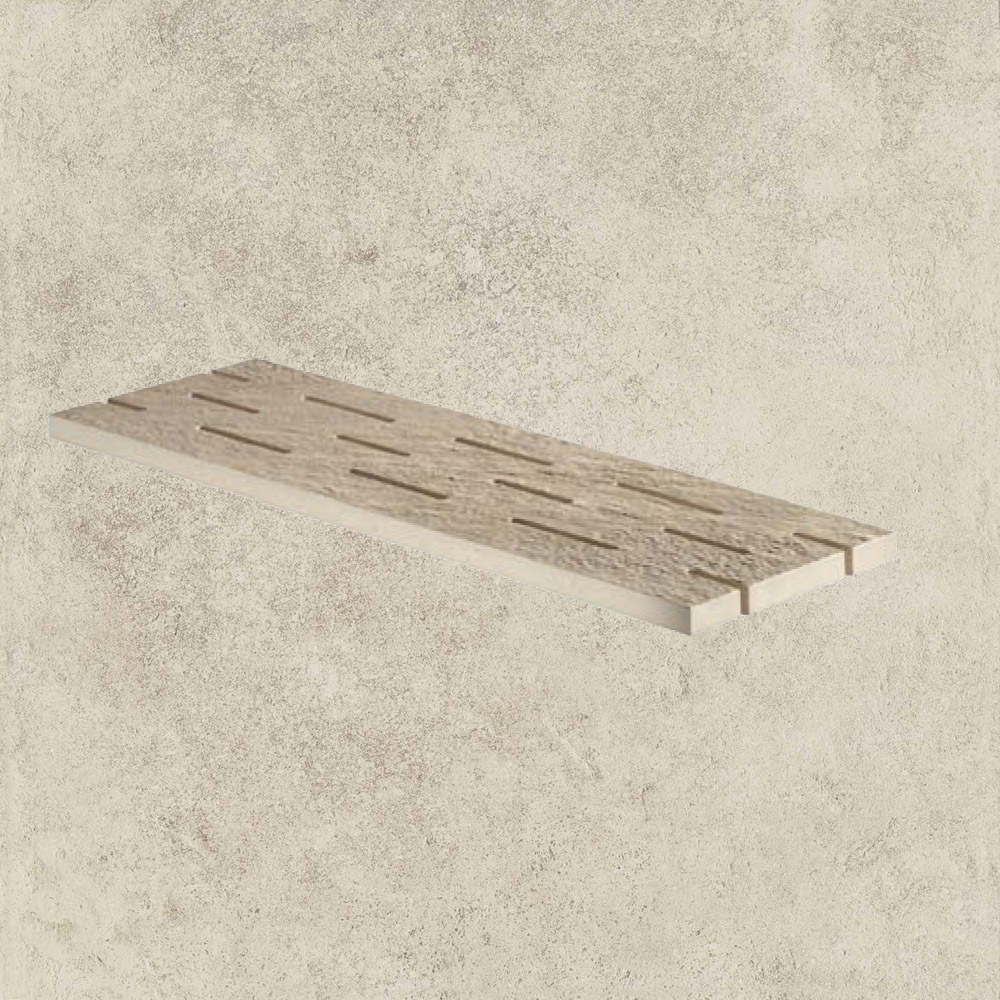 Тротуарная плитка Белая Lastra. Спец. Элемент- Решетка 20x60 Дрифт Вайт \ Drift White Griglia 200х600х20мм