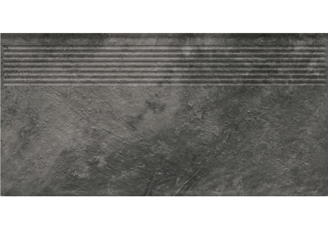 Клинкерная ступень с насечками Ardis Dark 600x300x8,5 мм – для улицы, террасы, крыльца, лестницы, морозостойкая