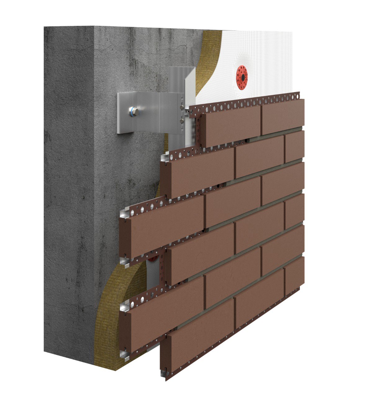 Система НВФ для клинкерной плитки с пропилом / под расшивку шва · MTC-v-350