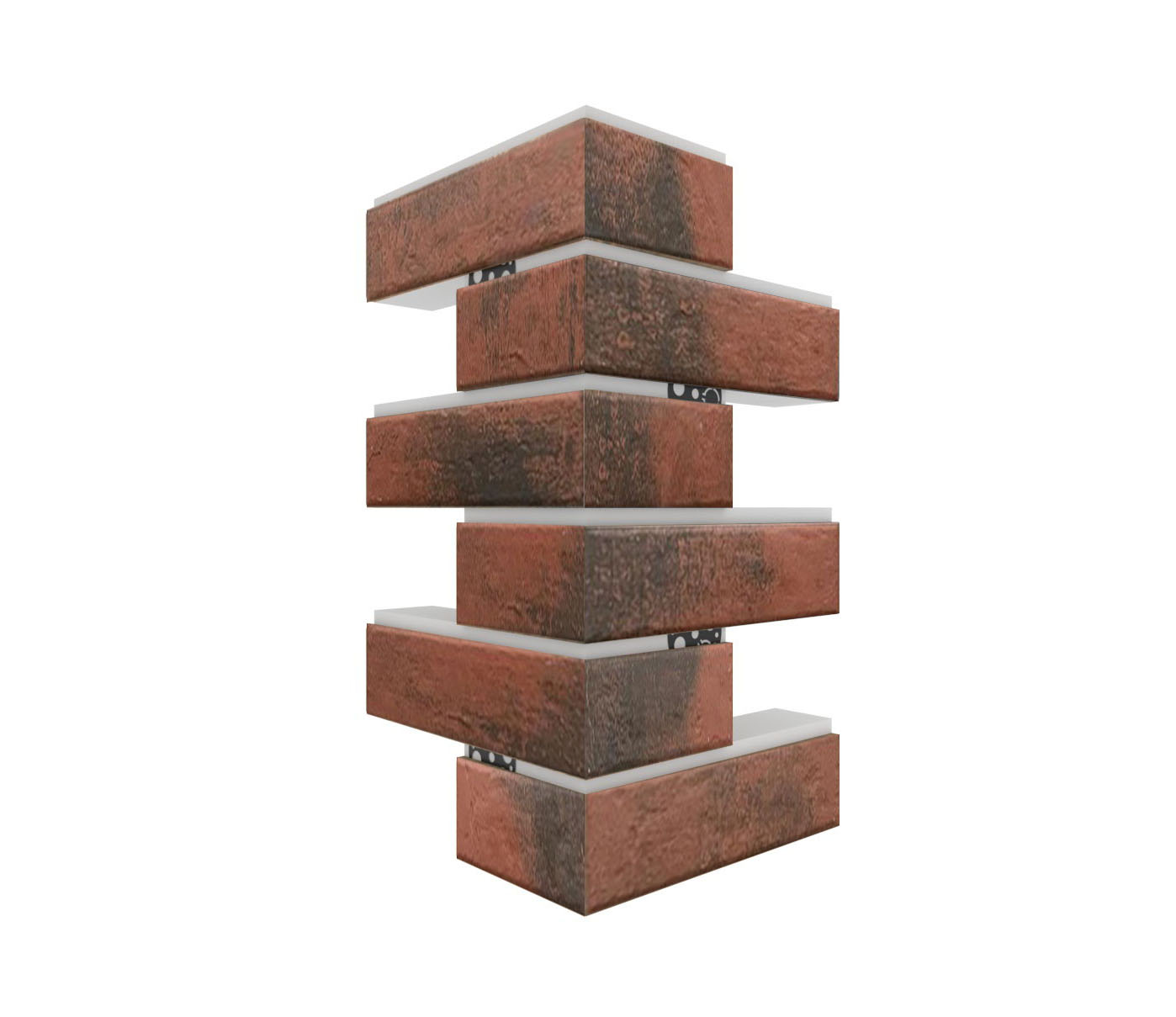 Red Wine Угловая фасадная термопанель из пенополистирола ППС 40 мм, 0,17м2 с клинкерной плиткой