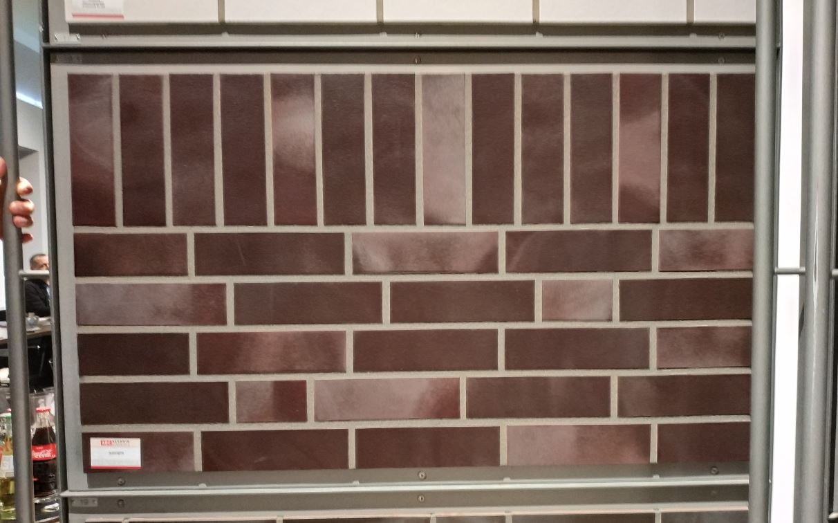 Ласточкин хвост Клинкерная фасадная плитка облицовочная ABC Aubergine 240*71*14 мм