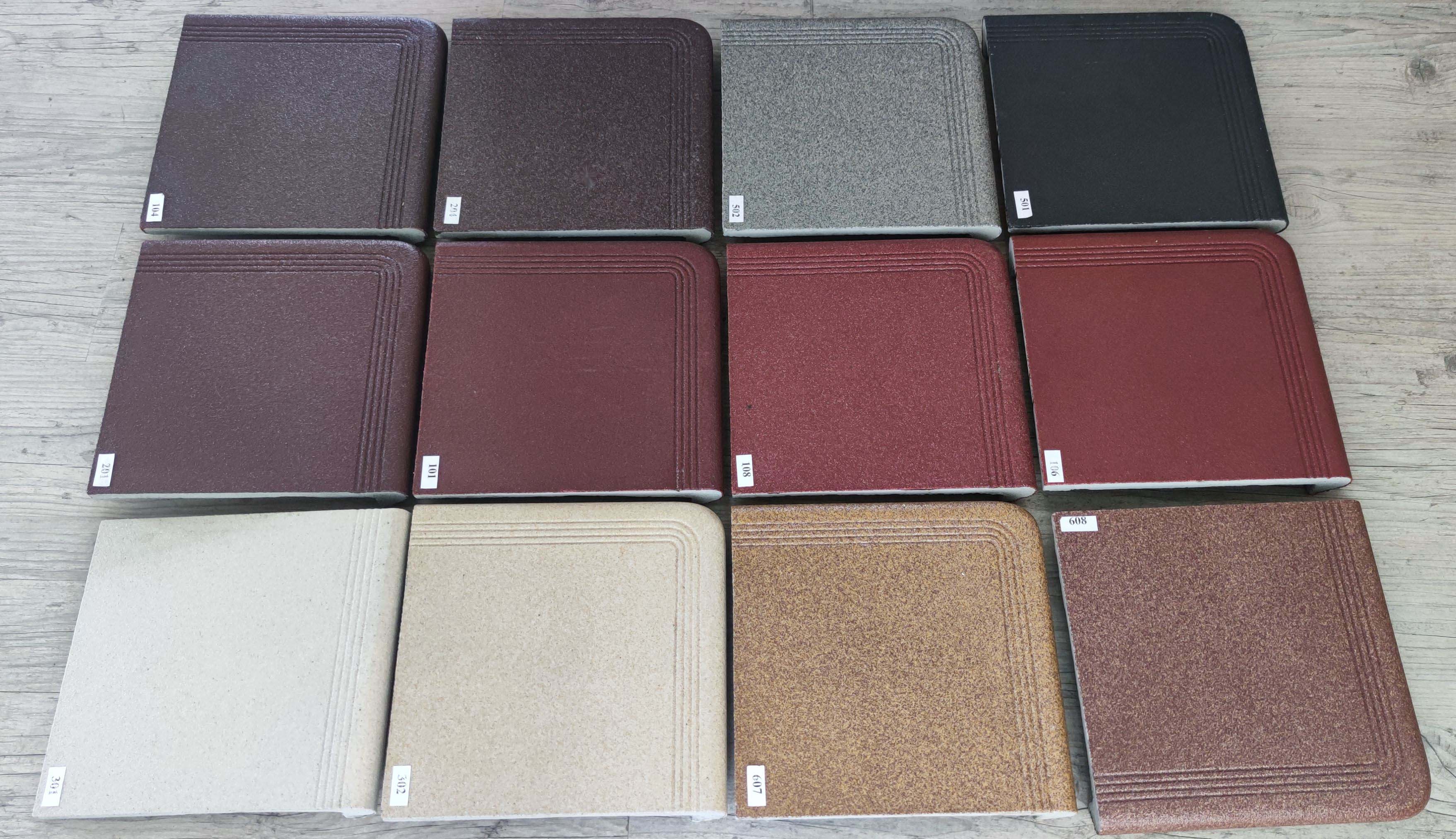 201 Ступень Флорентинер фронтальная противоскользящая с насечками, коричневая 330*310*17 мм