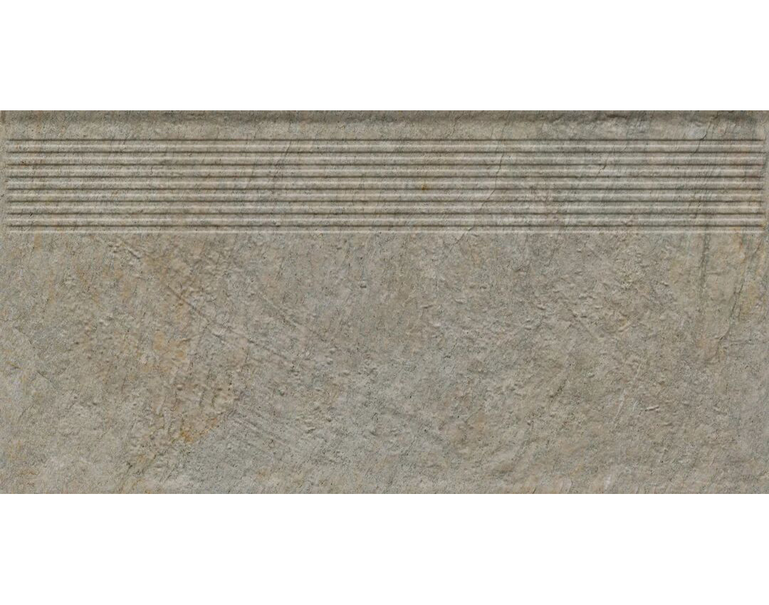 Клинкерная ступень с насечками Eremite Taupe 600*300*8,5 мм – для улицы, террасы, крыльца, лестницы, морозостойкая