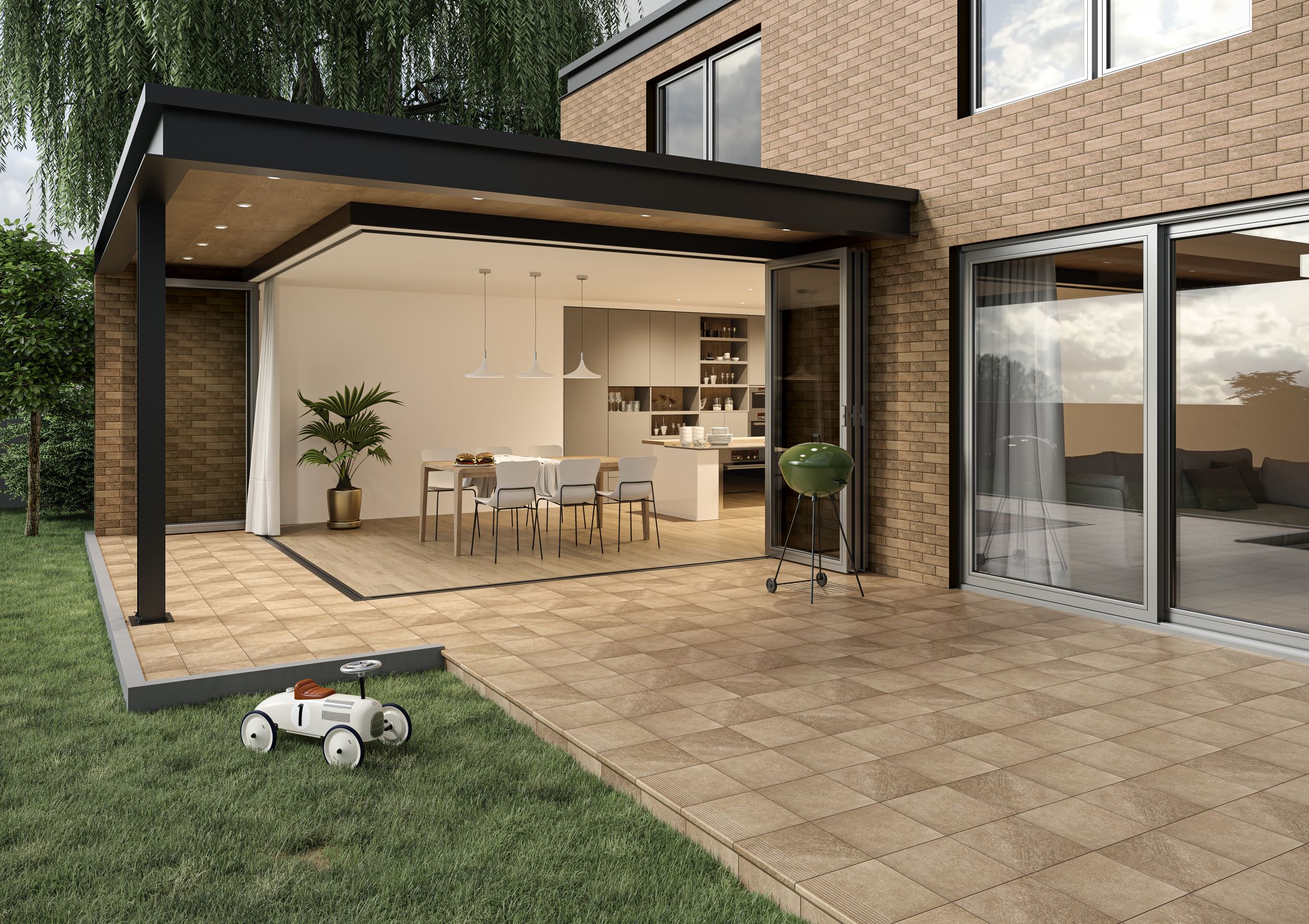 Mattone Pietra Ochra клинкерная ступень с насечками плоская противоскользящая 300x300x11 мм