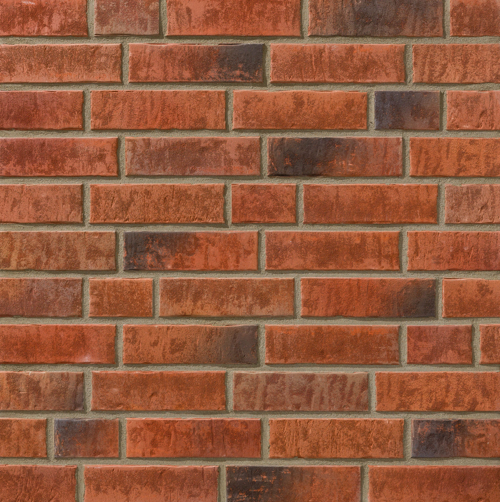 Клинкерная фасадная плитка облицовочная под кирпич Stroeher (Штроер) Zeitlos 353 eisenrost рельефная NF14, 240*71*14 мм