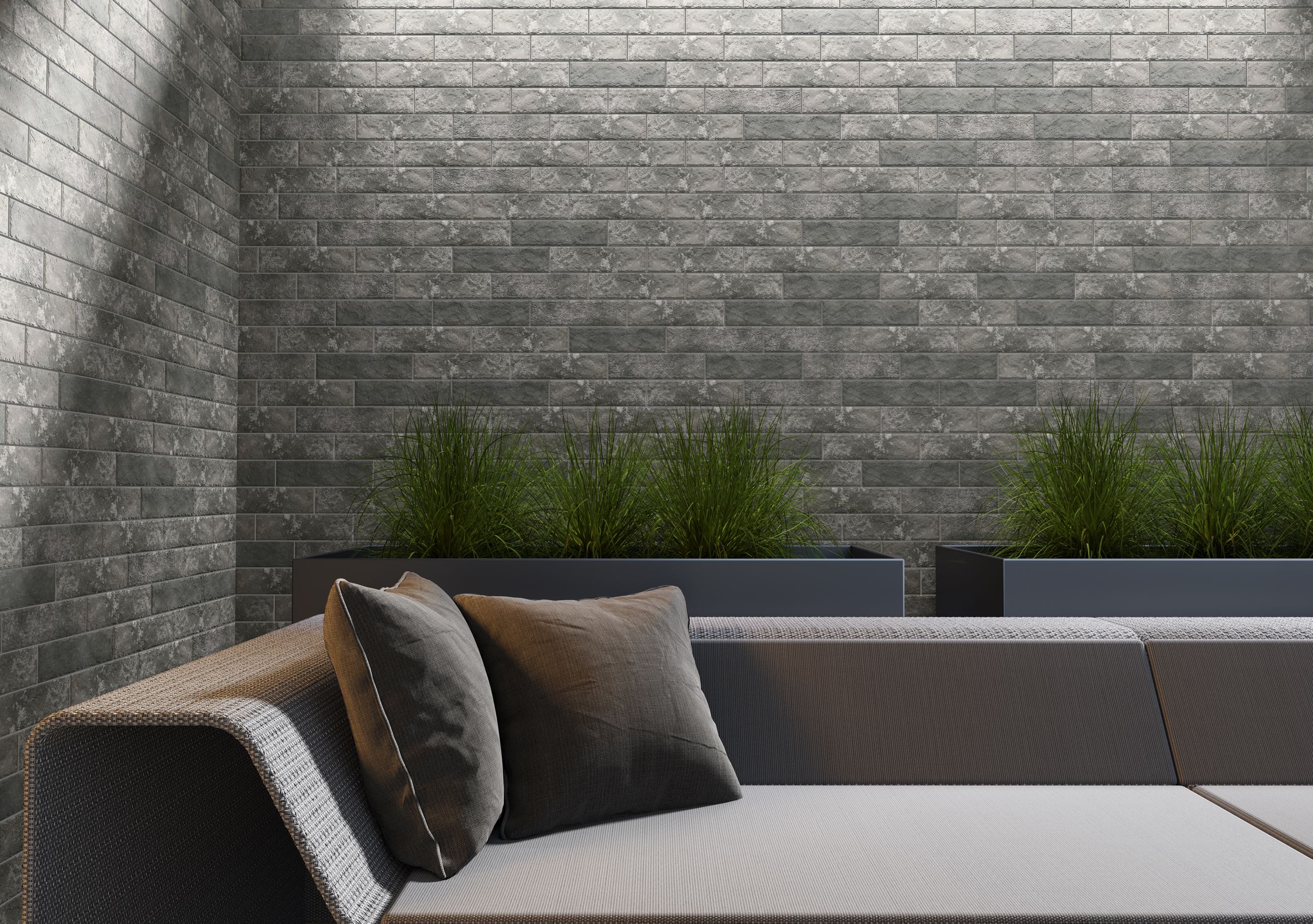 Arteon Grys 245X66х7,4 мм Клинкерная фасадная плитка под кирпич облицовочная,черная