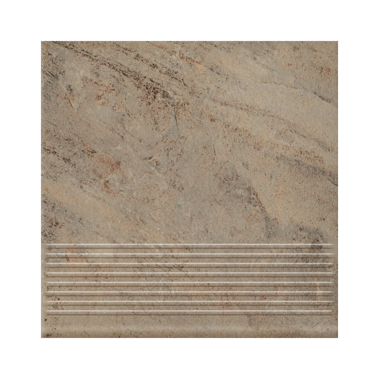 Mattone Pietra Beige клинкерная ступень с насечками плоская противоскользящая 300x300x11 мм