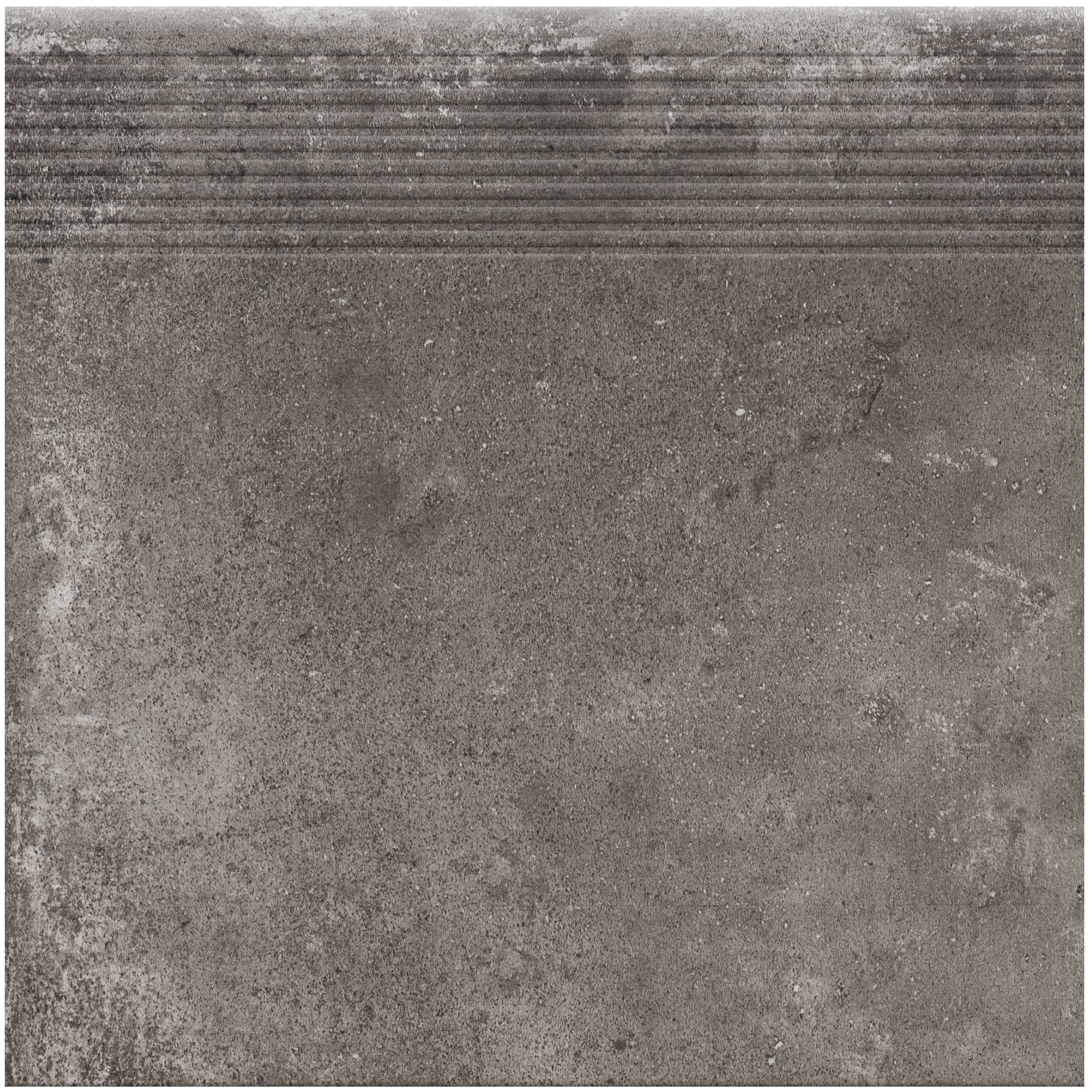 Клинкерная ступень с насечками противоскользящая плитка Cerrad Podloga Piatto antracyt 300*300*9 мм