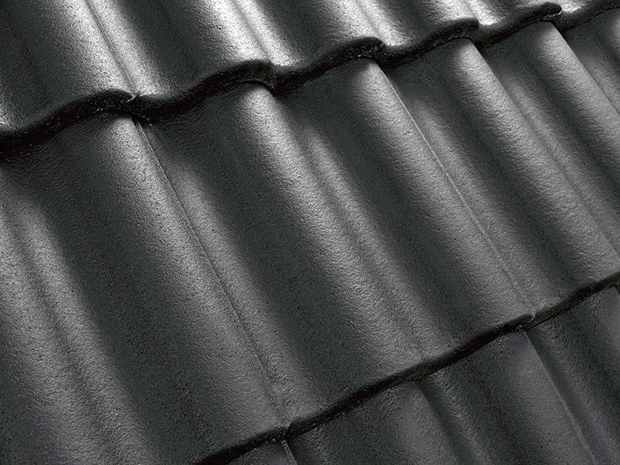 Натуральная цементно-песчаная черепица рядовая Classic черный 20, Kriastak Baltic tile