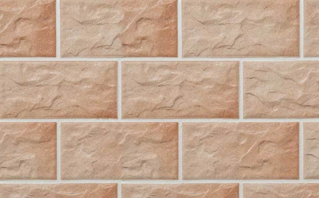 Клинкерная фасадная плитка облицовочная под камень Stroeher (Штроер) Kerabig KS 03 rose рельефная, 302*148*12 мм