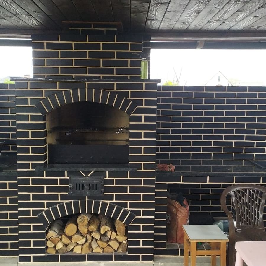 Lode KRYPTON F15 гладкий, 250*120*65 мм, Кирпич радиусный полнотелый антрацит