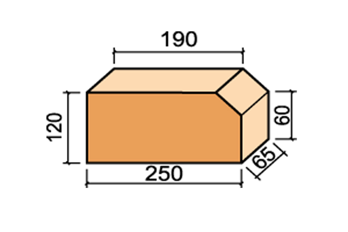 12.101106L Lode JANKA  F6 гладкий, 250*120*65 мм, Кирпич фигурный полнотелый красный