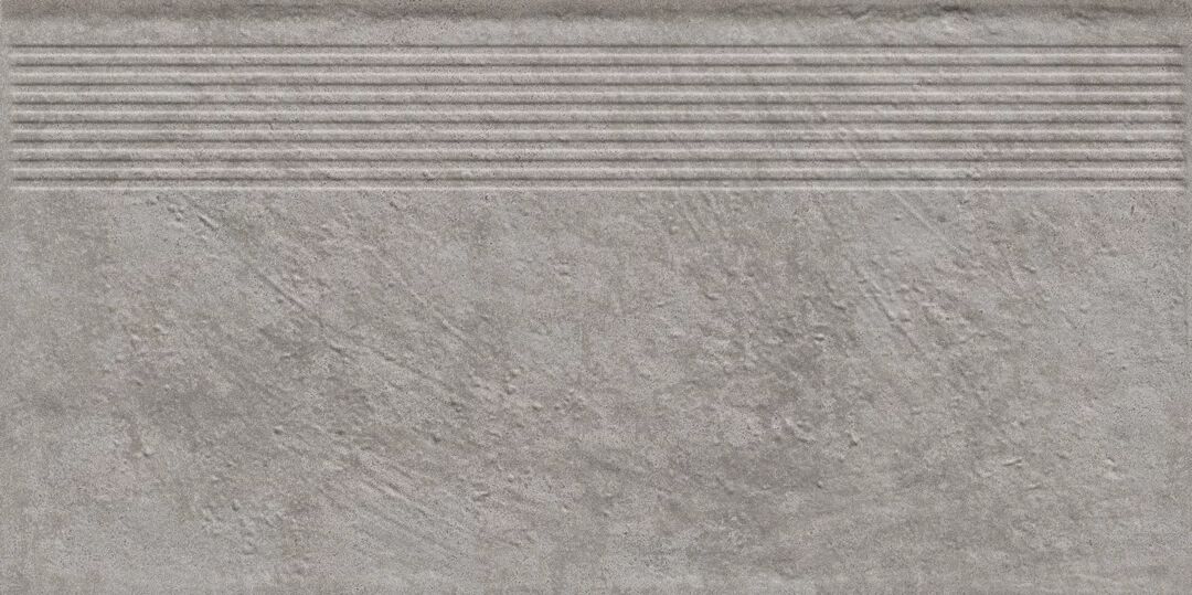 Клинкерная ступень с насечками Carrizo Grey 600*300*8,5 мм – для улицы, террасы, крыльца, лестницы, морозостойкая