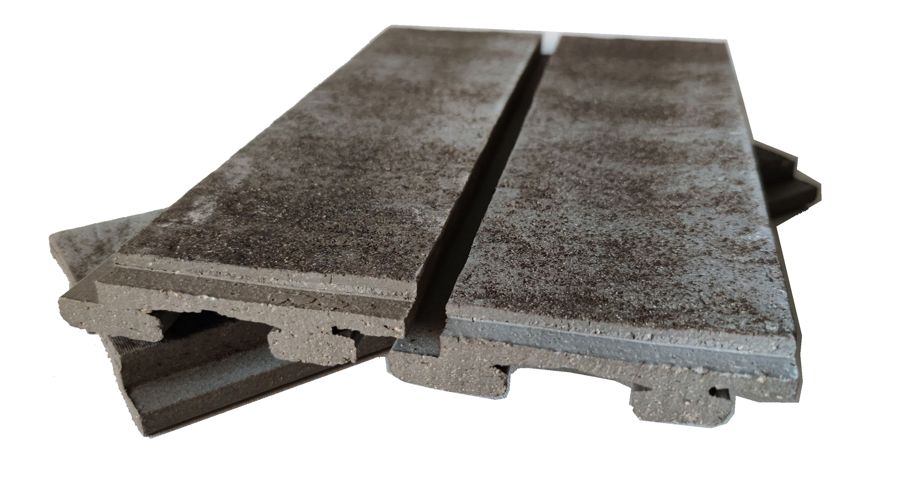 Серо-зеленая Клинкерная Плитка для Вентилируемых фасадов без расшивки шва 283*85/100*22 мм