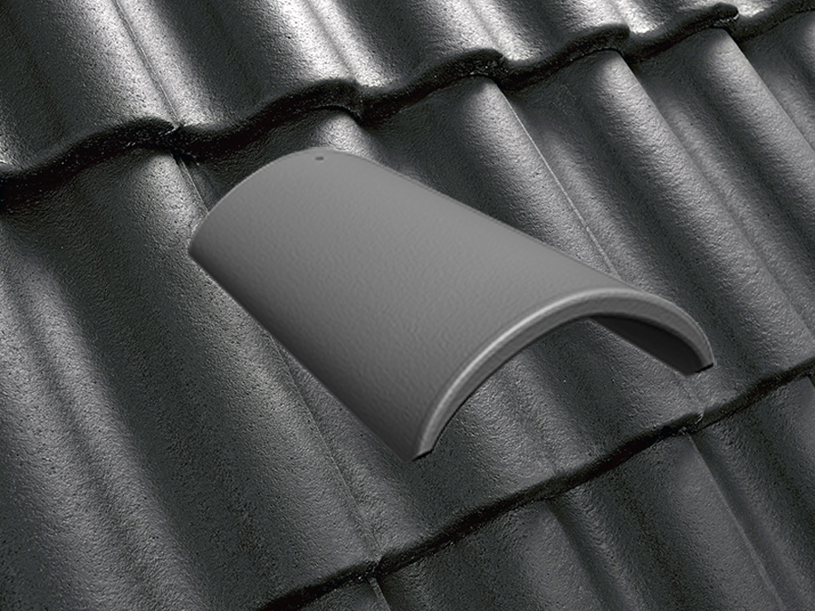 Коньковая черепица натуральная цементно-песчаная Classic черный 20, Kriastak Baltic tile