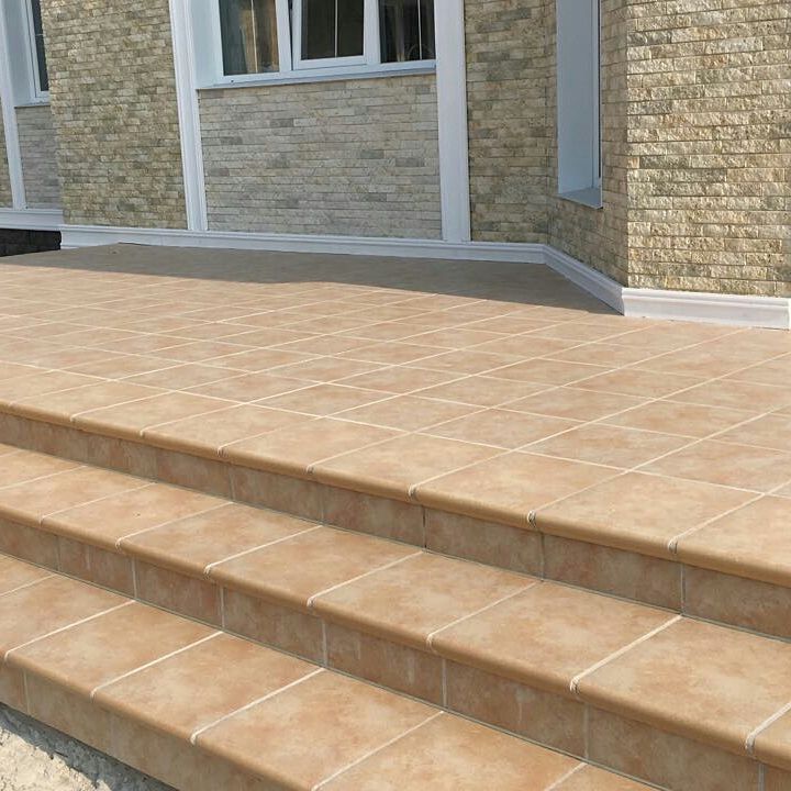 Клинкерная ступень флорентинер противоскользящая плитка EURAMIC CAVAR 541 facello 340*294*10 мм