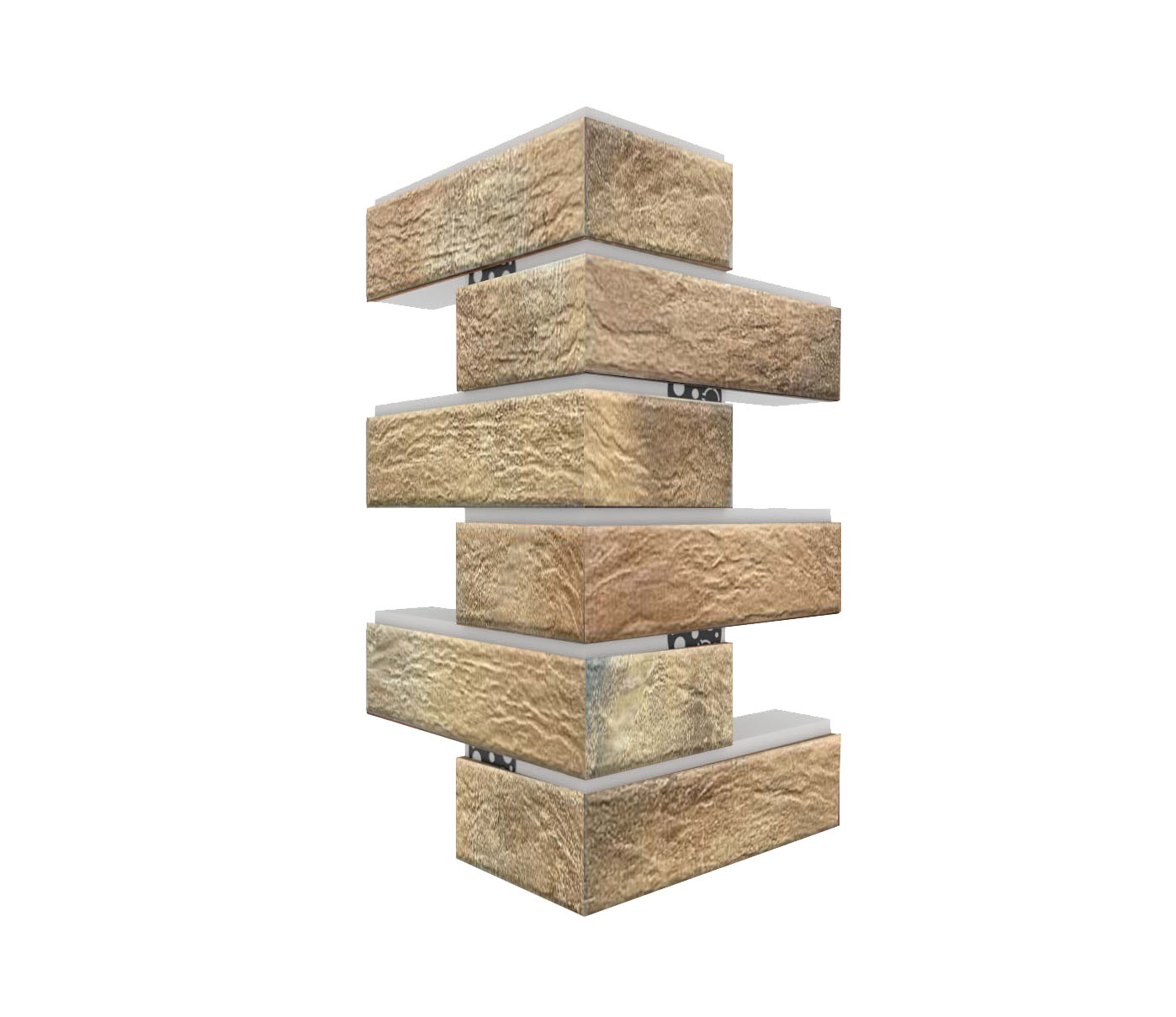 Loft Brick Curry угловая фасадная термопанель из пенополистирола ППС 40 мм, 0,17 м2 с клинкерной плиткой