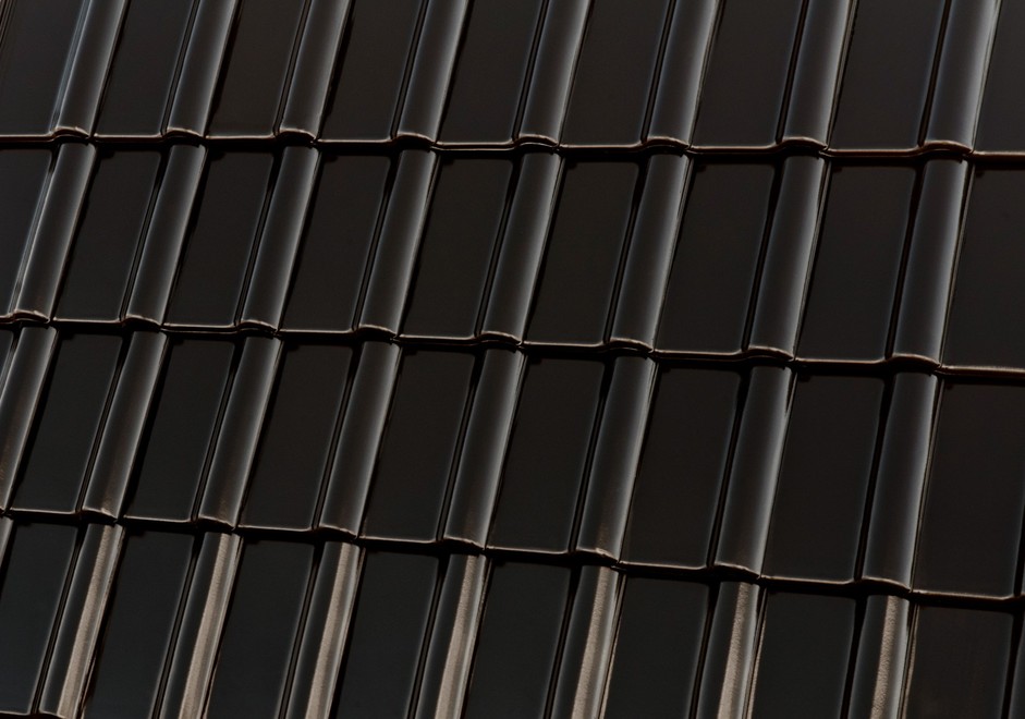 Керамическая черепица рядовая Roben Piemont Tobago черно-коричневый глазурь