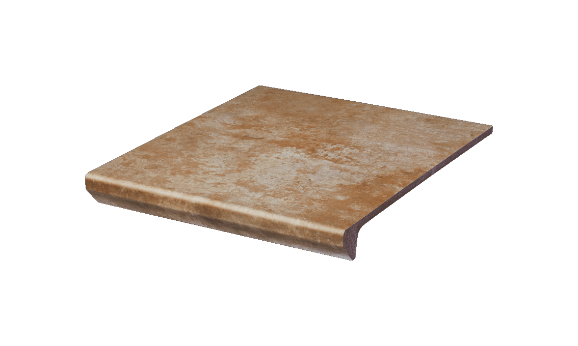 Клинкерная ступень флорентинер Ilario Ochra противоскользящая с капиносом, охровый 330x300x11 мм