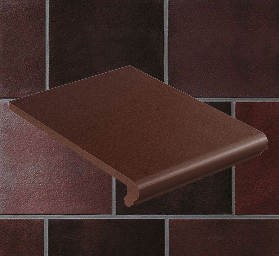 Клинкерная ступень флорентинер противоскользящая плитка Stroeher KERAPLATTE DURO 825 sherry 340*240*12 мм