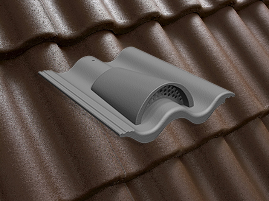 Вентиляционная черепица натуральная цементно-песчаная Classic коричневый 22, Kriastak Baltic tile