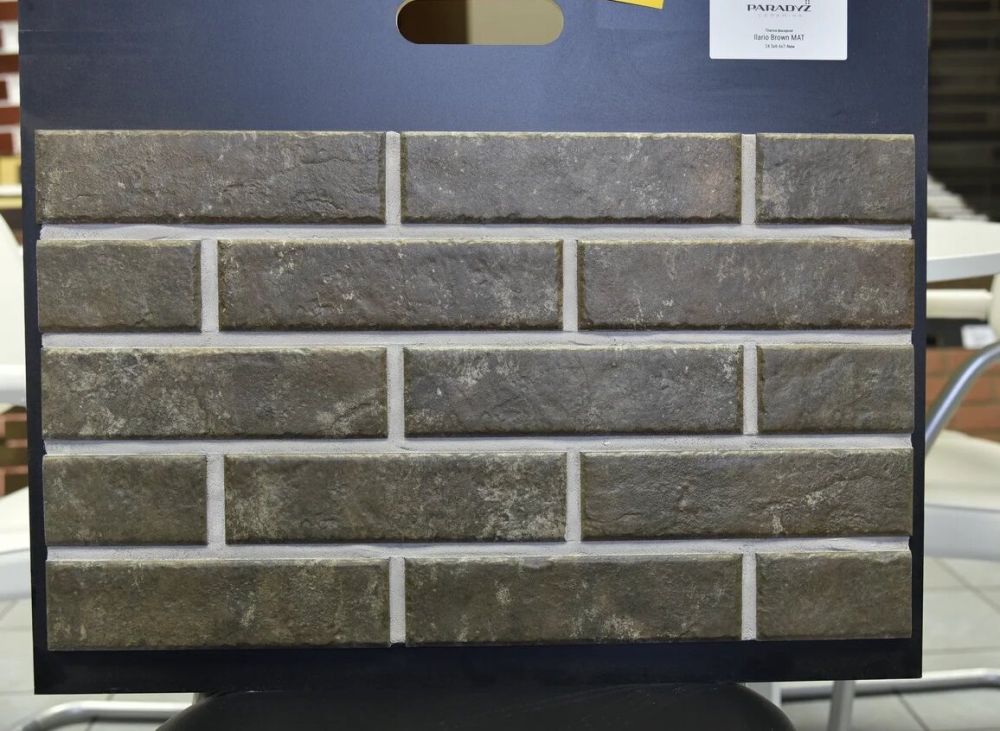 Ilario Braun 245X66х7,4 мм Клинкерная фасадная плитка под кирпич облицовочная серо-коричневая