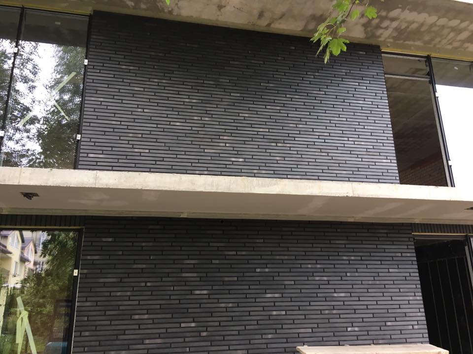 RIEGEL 50 456-schwarz-blau, 490*40*14мм Stroeher Клинкерная фасадная плитка под кирпич ригельная Langformat