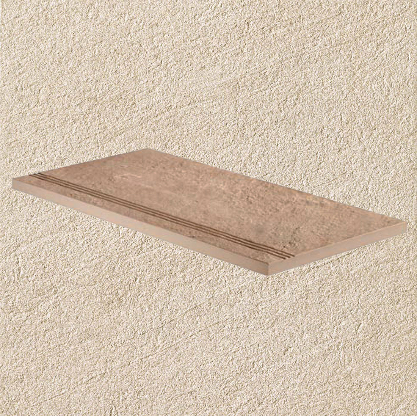 Тротуарная плитка Бежевая Lastra. Спец. Элемент-Ступень Линеаре 30х60 Клиф Бьянко \ Cliff Bianco Gradino Lineare 300х600х20мм