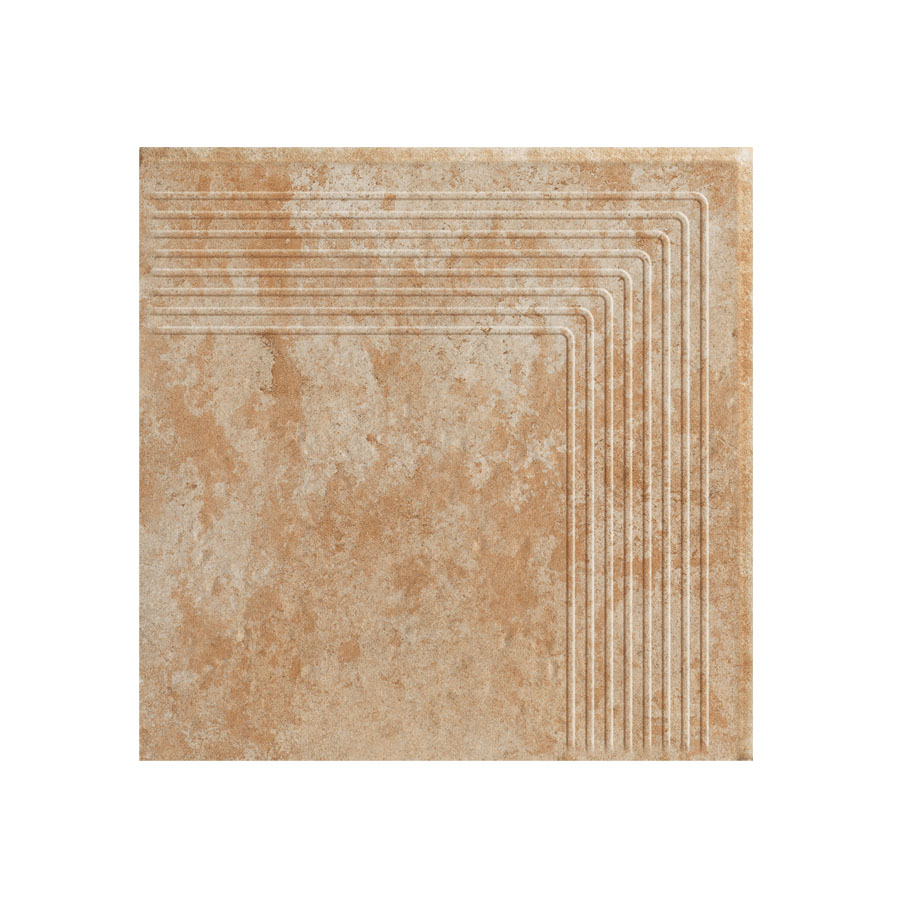 Ilario Ochra угловая клинкерная ступень с насечками 300x300x11 мм