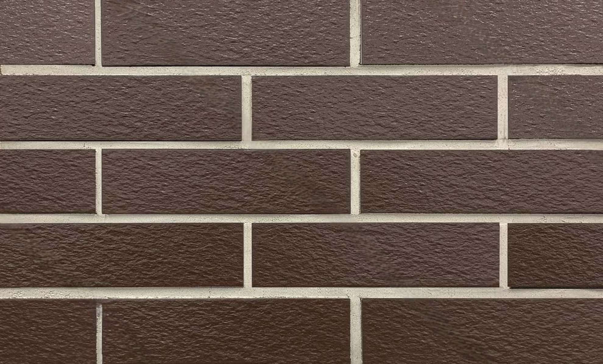 Амстердам-4 рельефная, коричневая клинкерная фасадная плитка под кирпич 245*65*7 мм, керамин