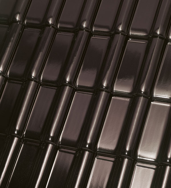 Керамическая черепица рядовая Roben MONZAplus черно-коричневый глазурь