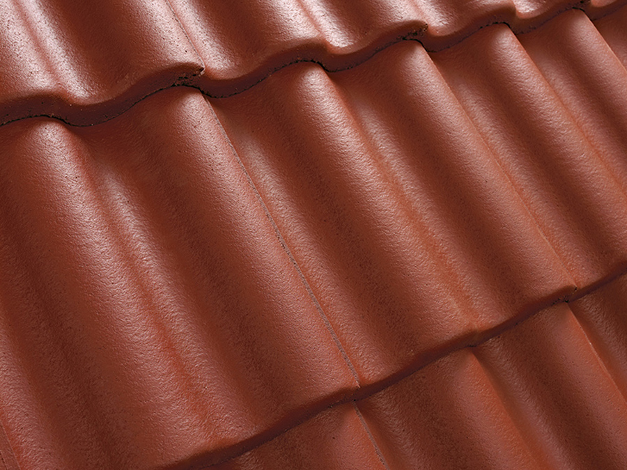 Натуральная цементно-песчаная черепица рядовая Classic красный 26, Kriastak Baltic tile