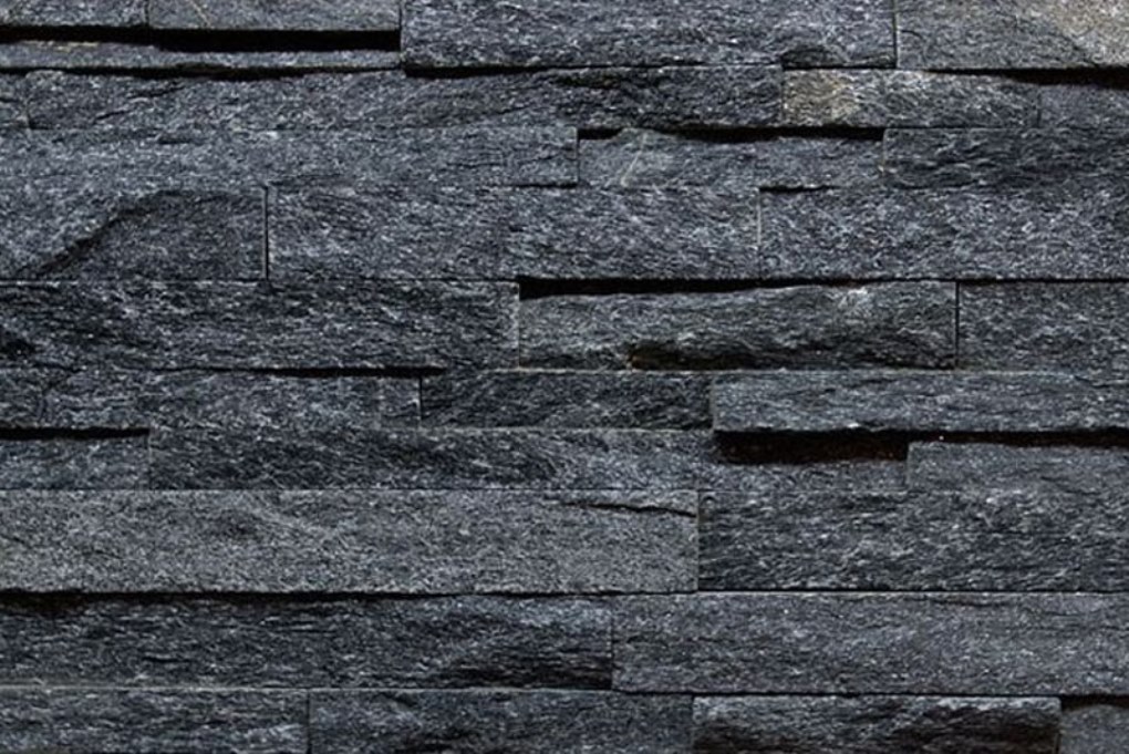 Фасадный облицовочный натуральный камень EcoStone Shiny Black 42N