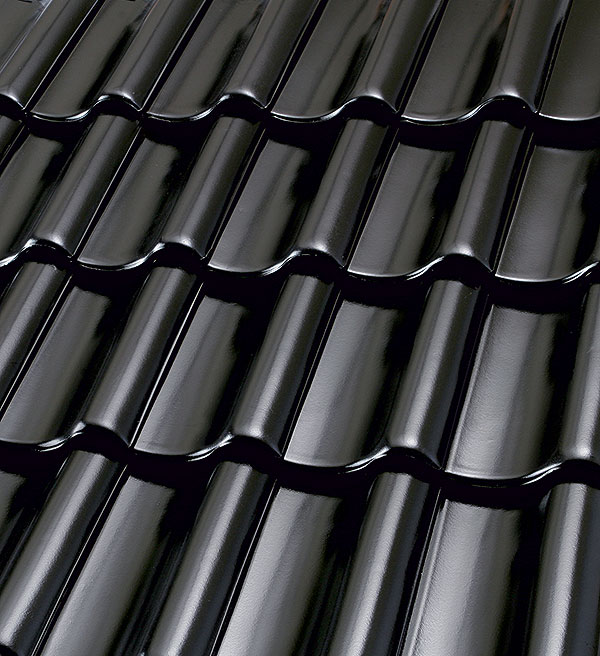 Керамическая черепица рядовая Roben Bornholm черно-коричневый глазурь