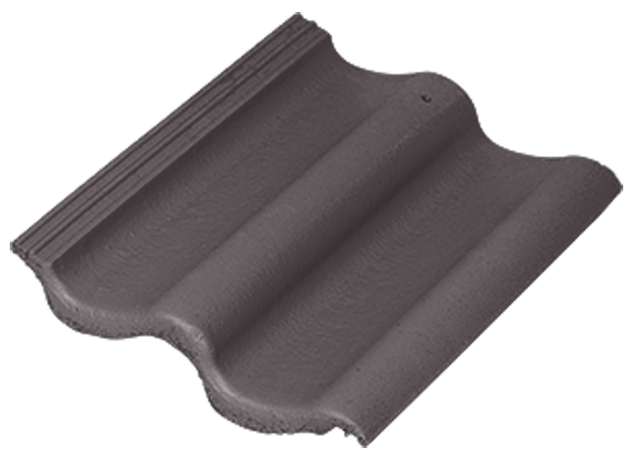 Натуральная цементно-песчаная черепица рядовая Classic графит 48, Kriastak Baltic tile