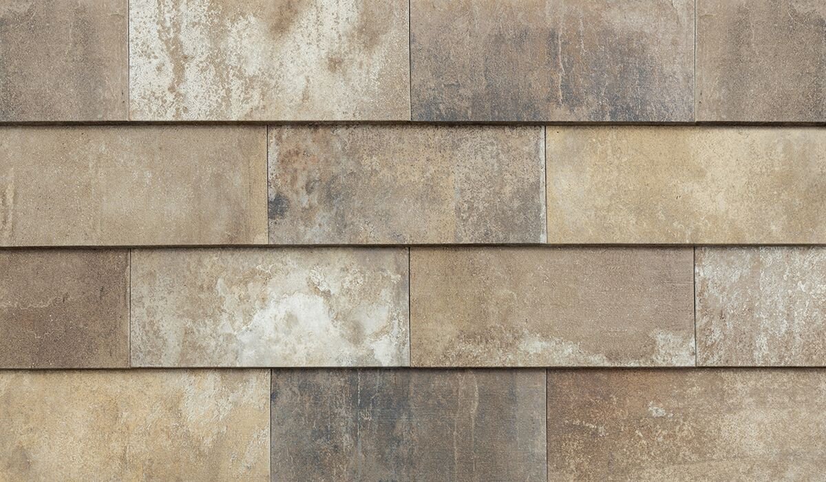 Tempio Rustikotta ANTIQUE BROWN 200x400x14мм Дранка керамическая плитка для навесного вент Фасада и Кровли