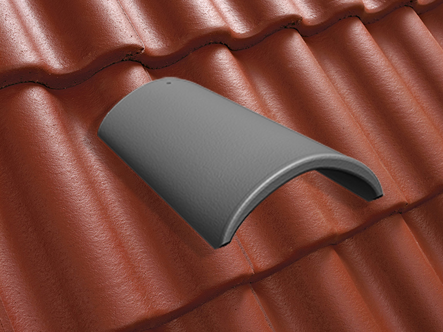 Коньковая черепица натуральная цементно-песчаная Classic красный 26, Kriastak Baltic tile