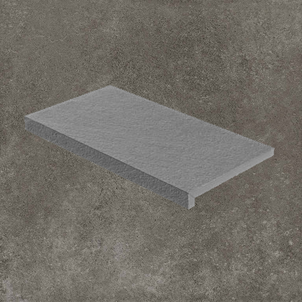 Тротуарная плитка Серая Lastra. Спец. Элемент- Ступень Угловая Пс Дрифт Грей \ Drift Grey Scalino Angolare Dx 330х600х20мм