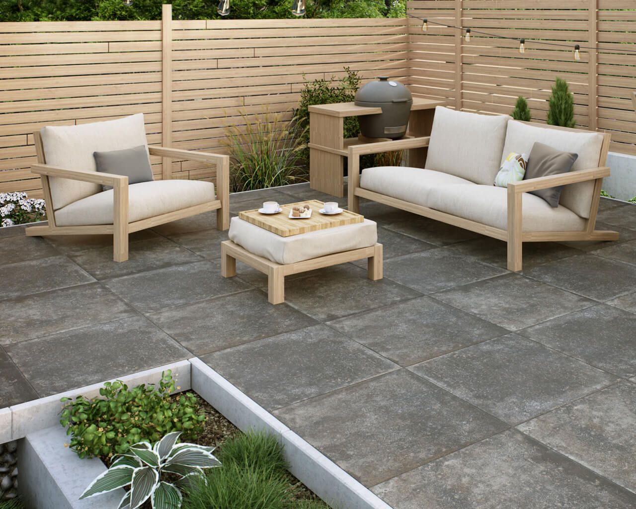 Path Antracite 20 мм тротуарная плитка уличная, противоскользящая, керамогранитная 595*595*20 мм Paradyz