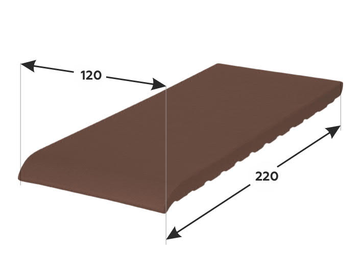 220*120*15 мм ОК22-03 коричневый, Клинкерный подоконник, отлив - фасад дома klinker