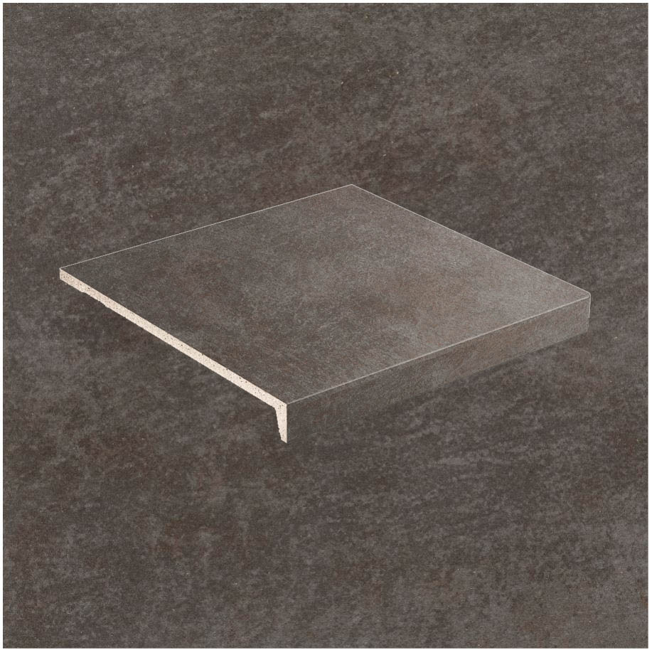 Клинкерная Ступень лофт противоскользящая плитка Stroeher KERAPLATTE ASAR X 645 giru 394*340*35*11 мм