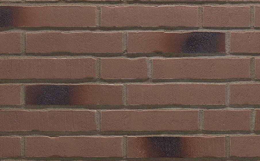 Клинкерная фасадная плитка облицовочная под кирпич Stroeher (Штроер) Handstrich 393 eisenasche шероховатая, 240*52*14 мм