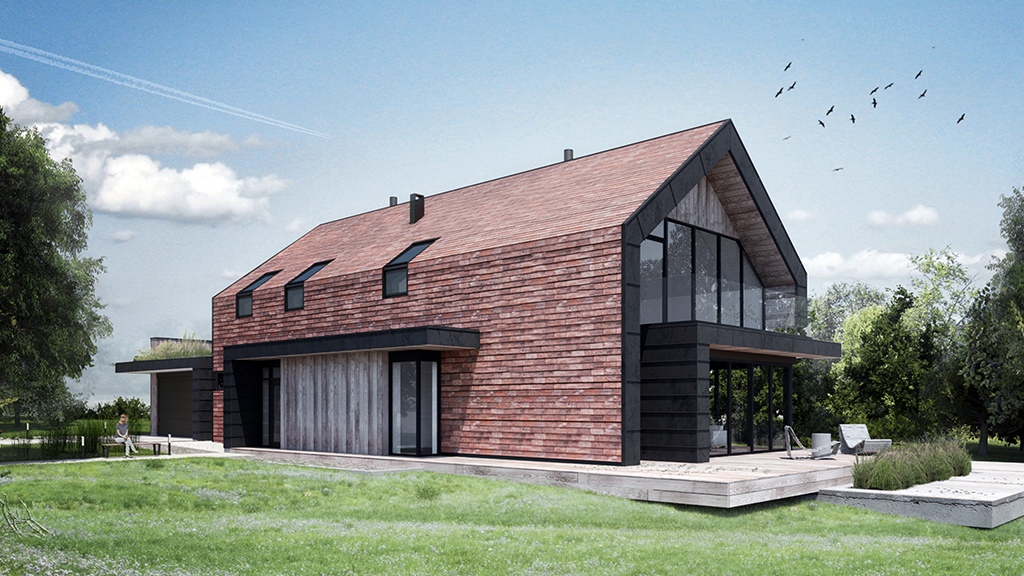 NORDIC 15 Kaminrot schwarz-besandet 365x250x30x14, ABC Клинкерная плитка для навесного вент Фасада и Кровли