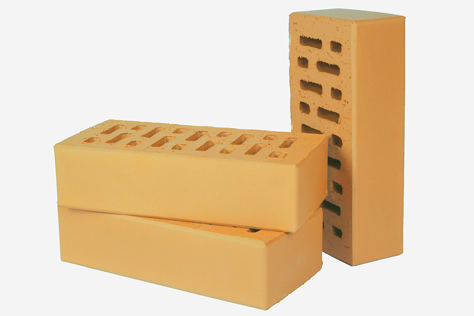 Lode DZINTRA гладкий, 250*120*65 мм, Печной Кирпич керамический пустотелый, темно-желтый