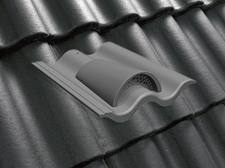 Вентиляционная черепица натуральная цементно-песчаная Classic черный 20, Kriastak Baltic tile