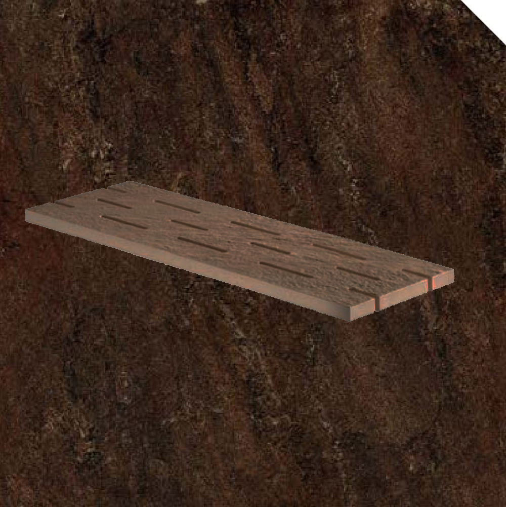 Тротуарная плитка Коричневая Lastra. Спец. Элемент- Решетка 20x60 Лэндстоун Браун \ Landstone Brown Griglia 200х600х20мм